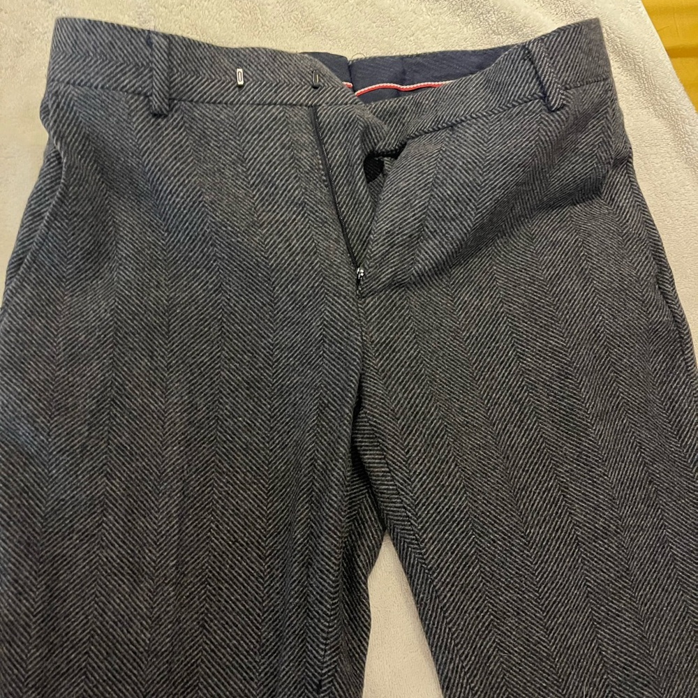 Boohoo Man Mens Gray Herringbone Trouser